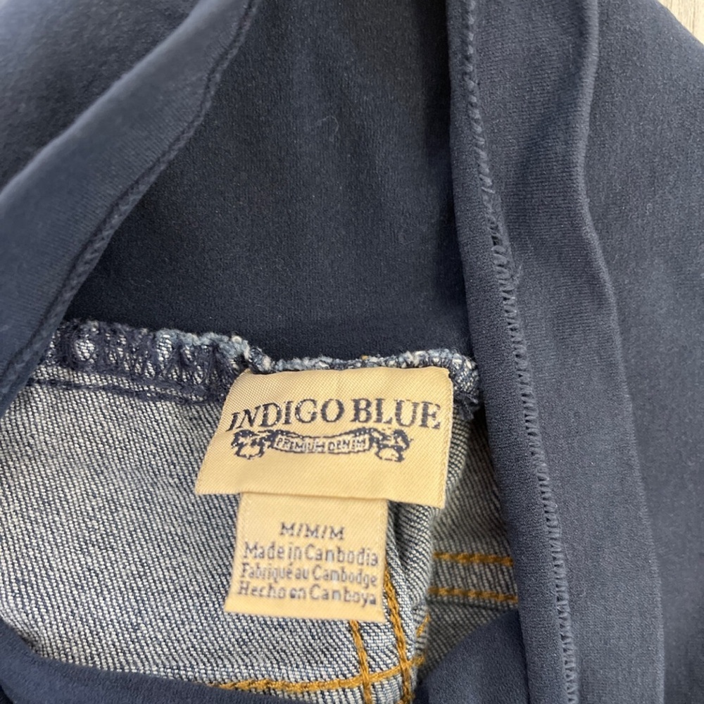 Indigo Blue Medium Maternity Jean Shorts - Picture 2 of 3